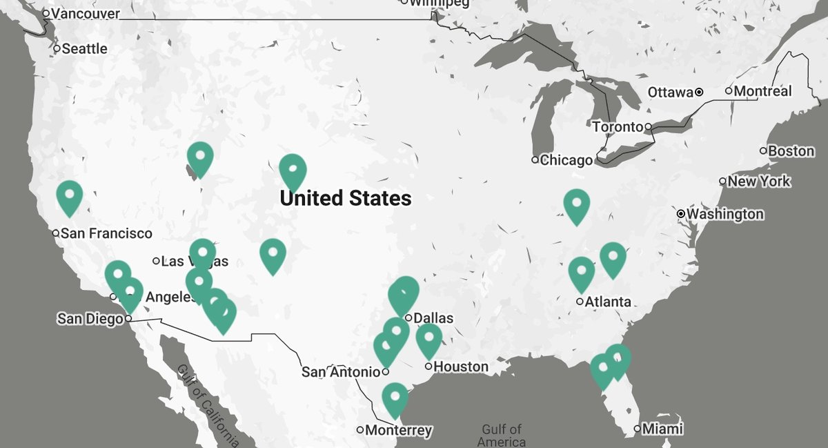 Modigent U.S. footprint map: operating companies across the Southwest, Texas, California, the Mountain West, the Southeast, and Florida.