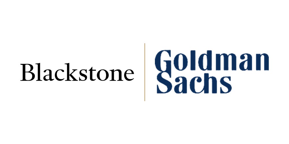 Blackstone and Goldman Sachs wordmarks — large-cap PE buyers in residential HVAC