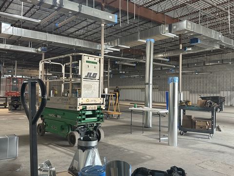 Electric vehicle charger installed in a home garage