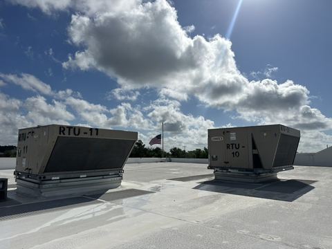 Commercial roofing project in progress